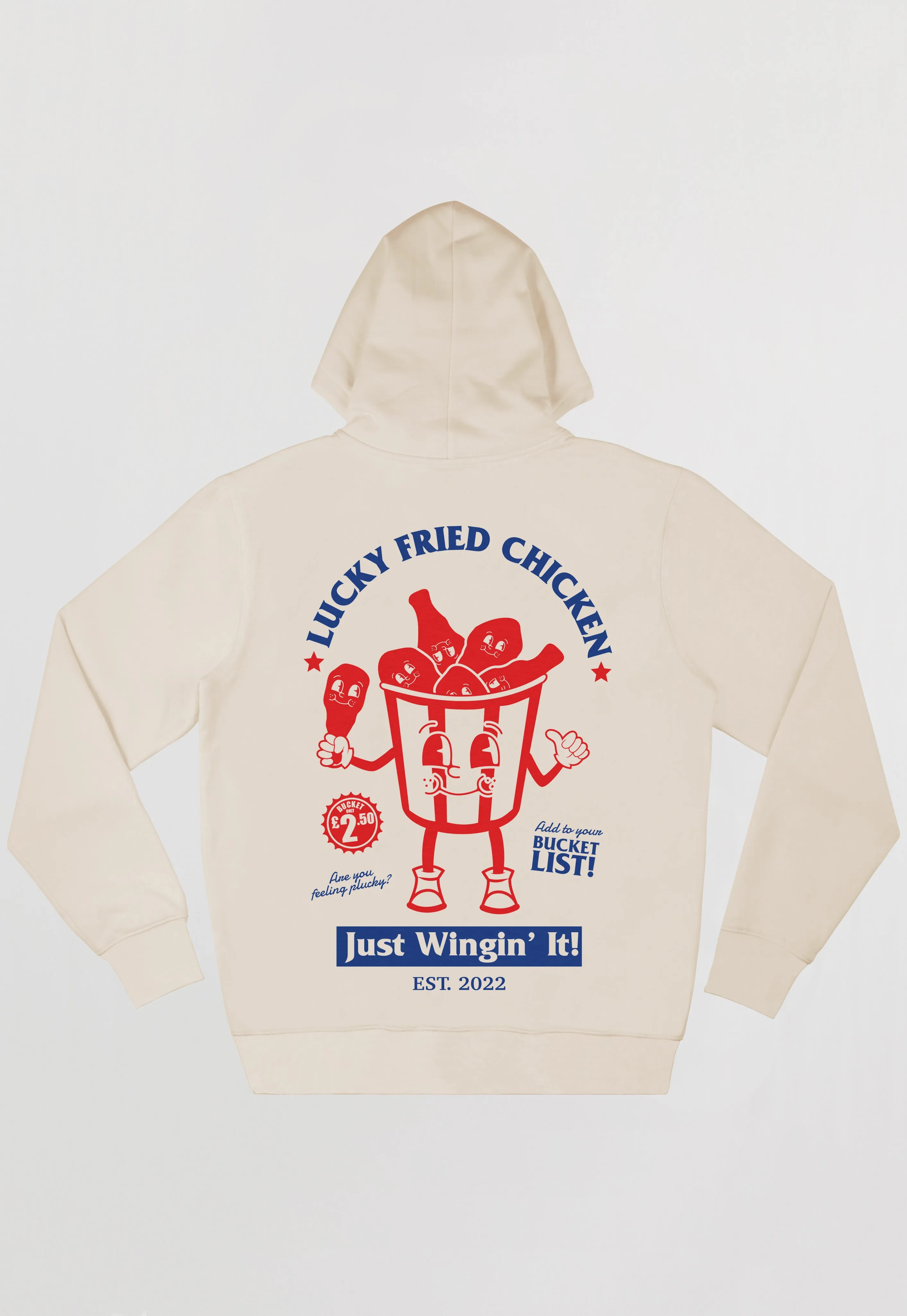 Lucky Fried Chicken Graphic Hoodie In Vanilla