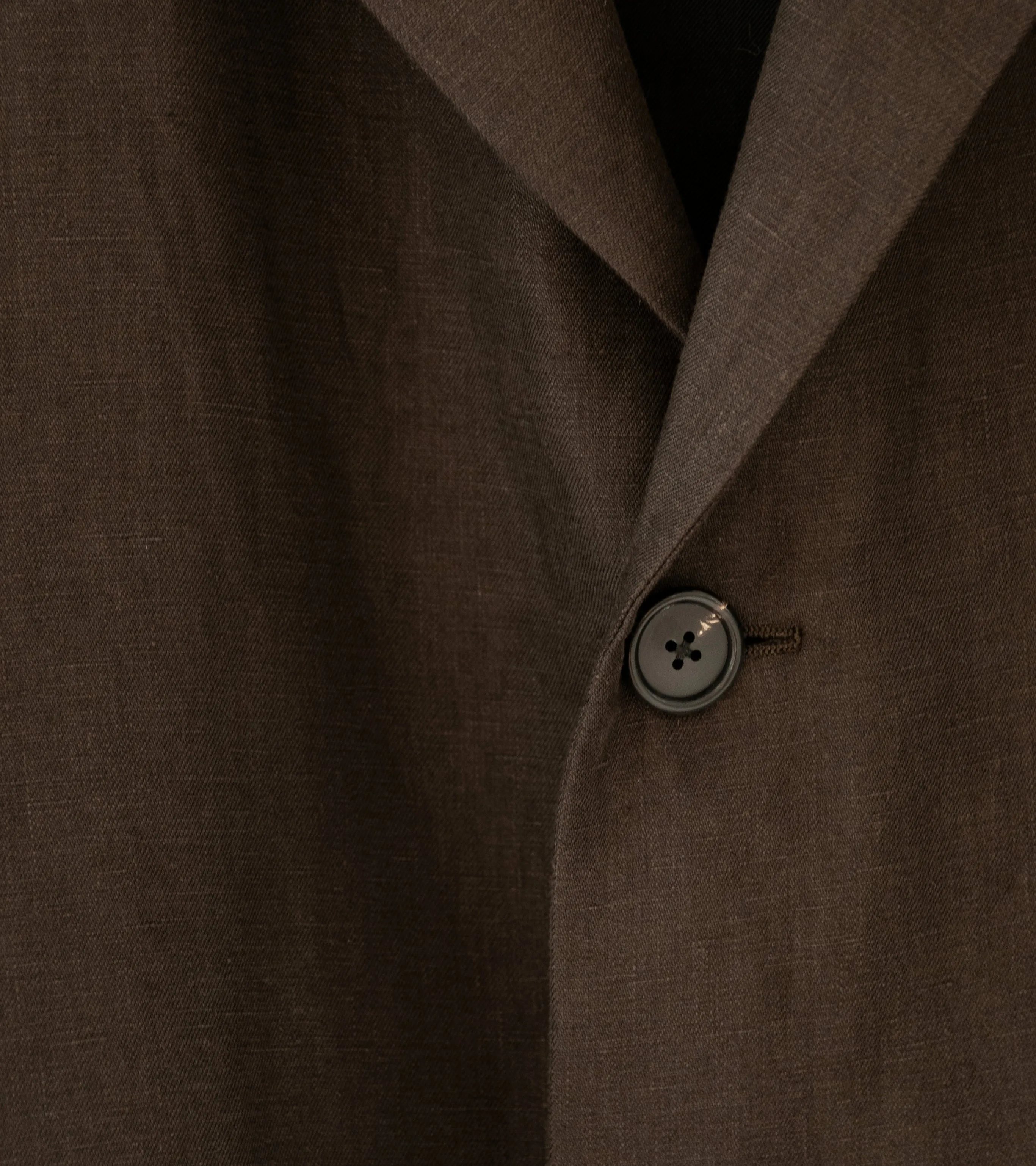 Margaret Howell 'Boxy Blazer' (Dark Brown Compact Linen Twill)