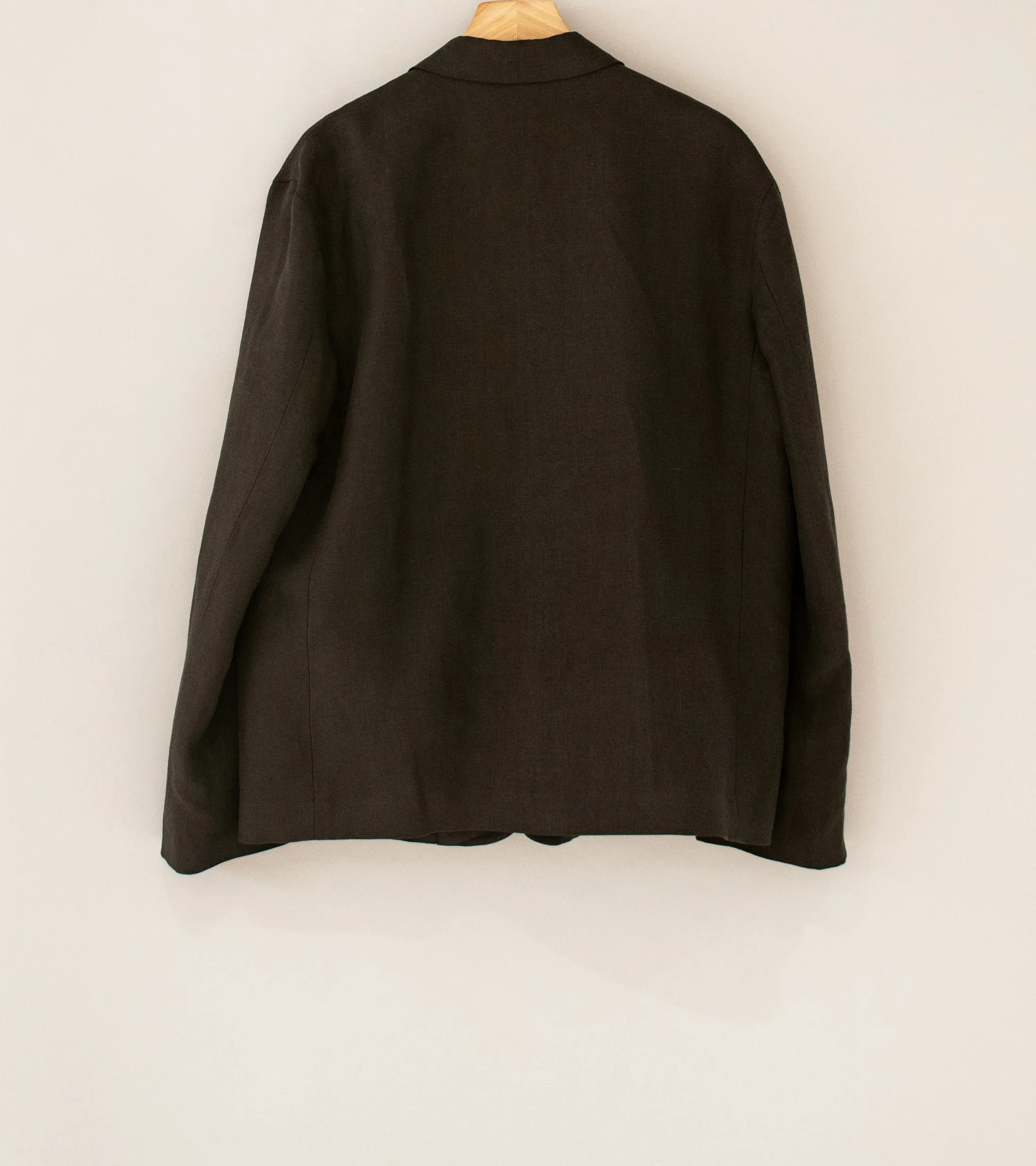 Margaret Howell 'Boxy Blazer' (Dark Brown Compact Linen Twill)