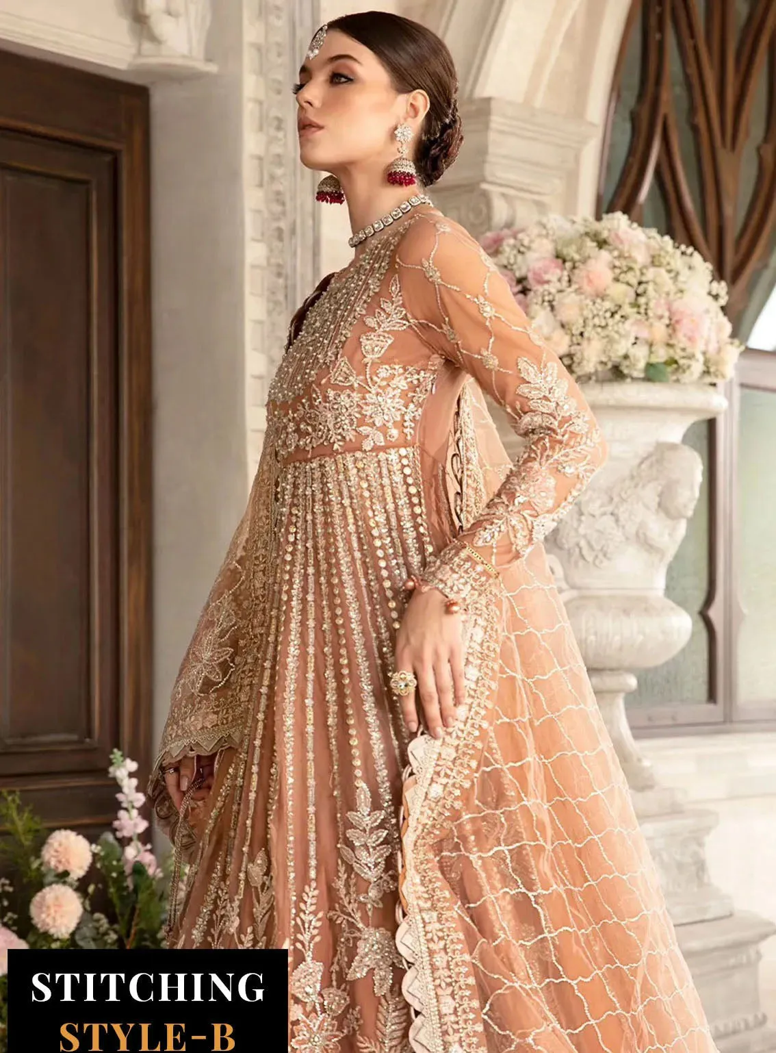 Mbroidered By Maria B Embroidered Net 3 Piece Unstitched Suit MB24M D-04