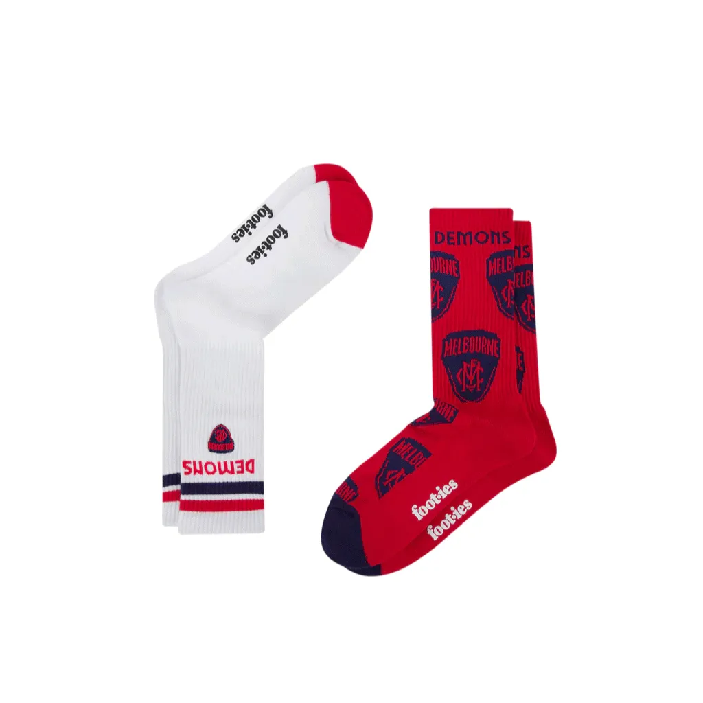 Melbourne Demons Mascot Sneaker Sock 2 Pack