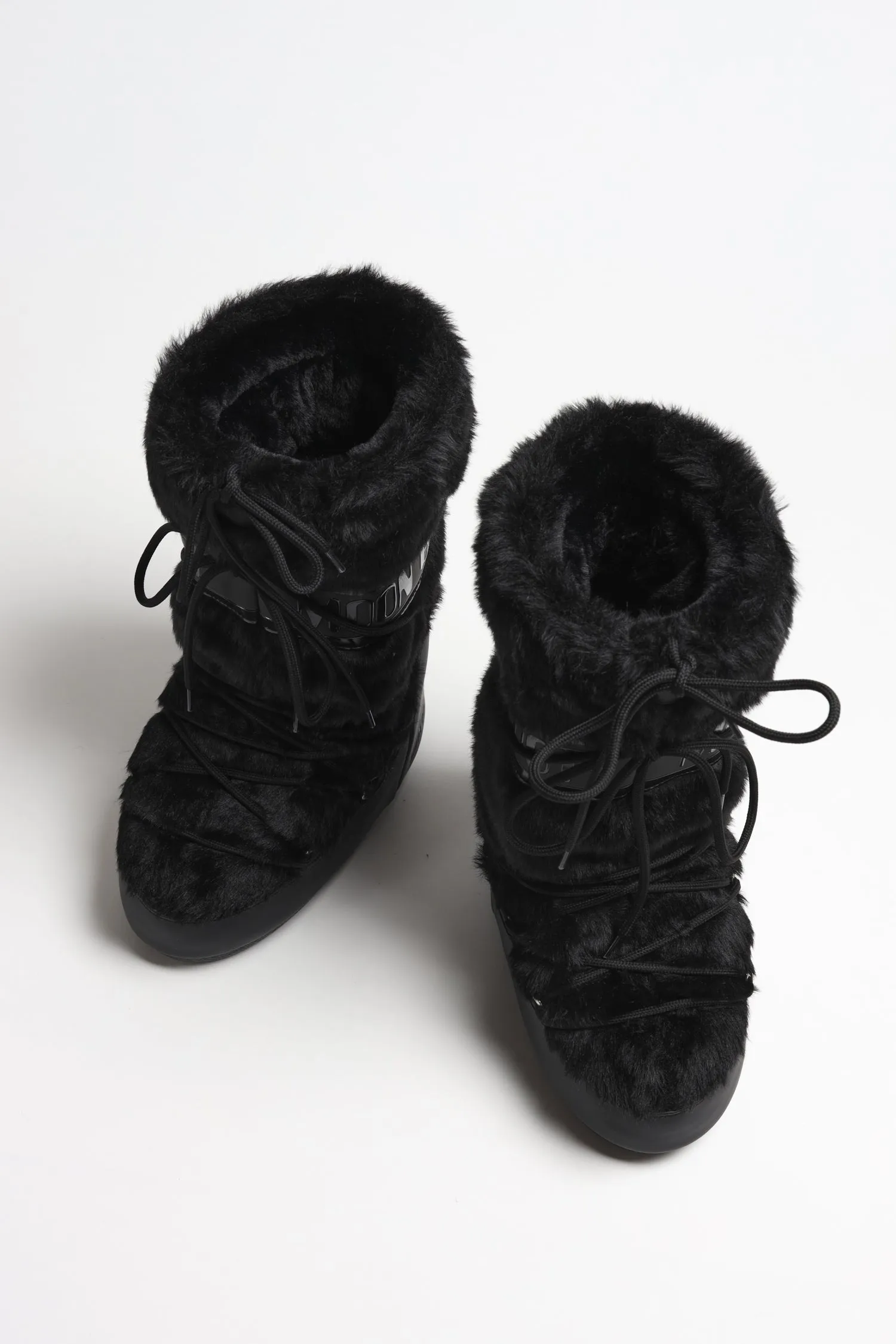 Moon Boot Icon Faux Fur in Schwarz