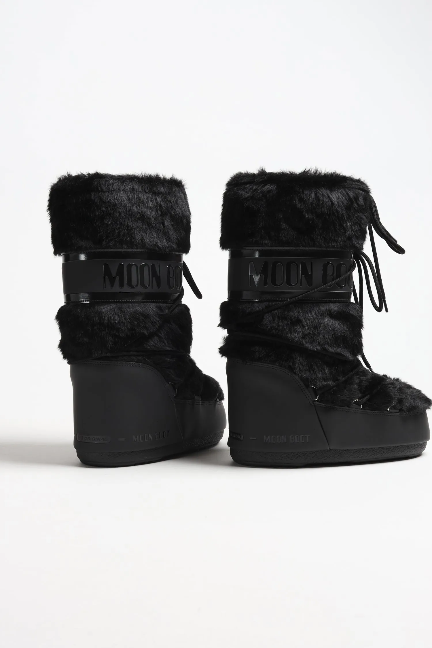 Moon Boot Icon Faux Fur in Schwarz