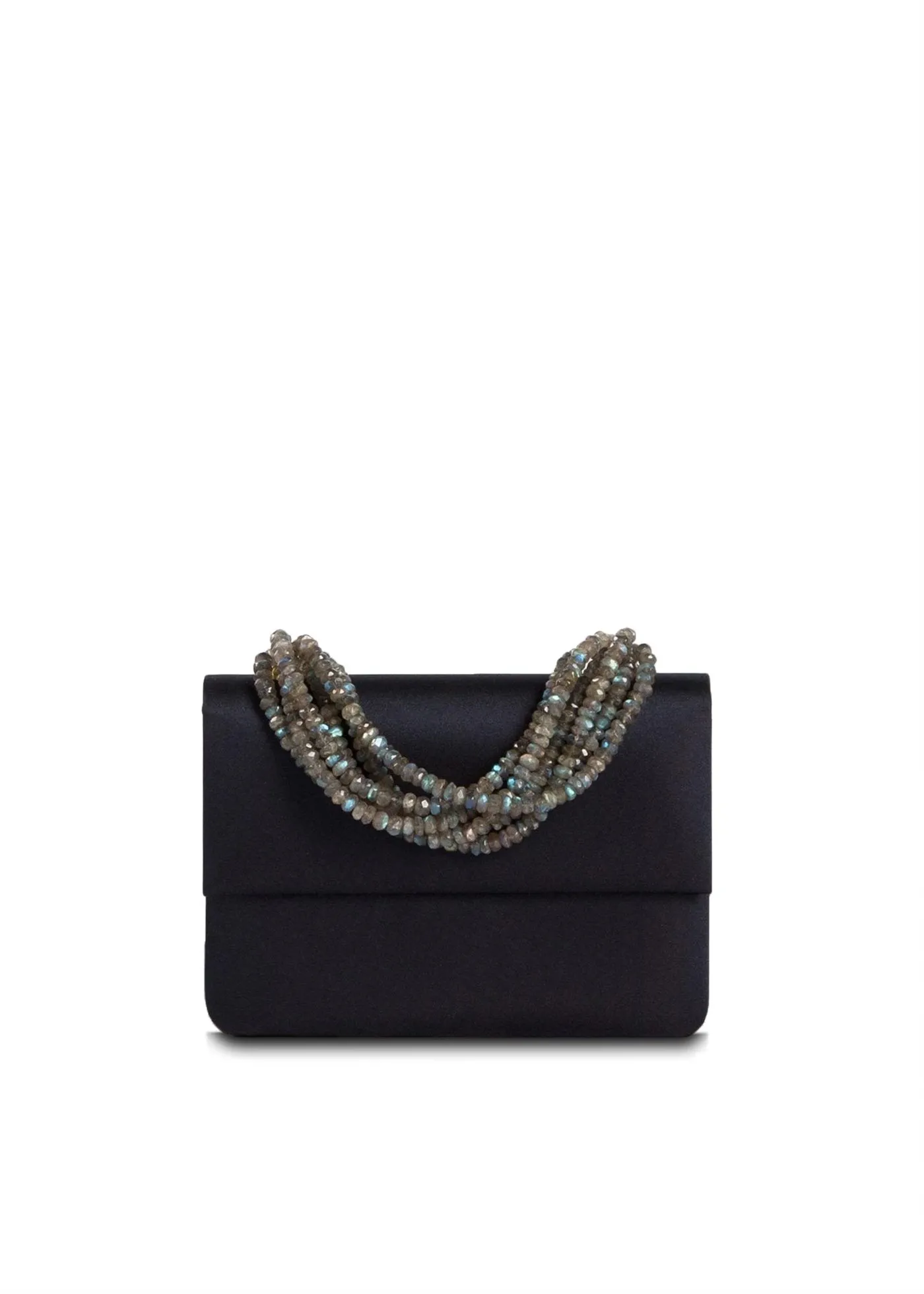 Necklace Handbag, Mini - Navy Silk