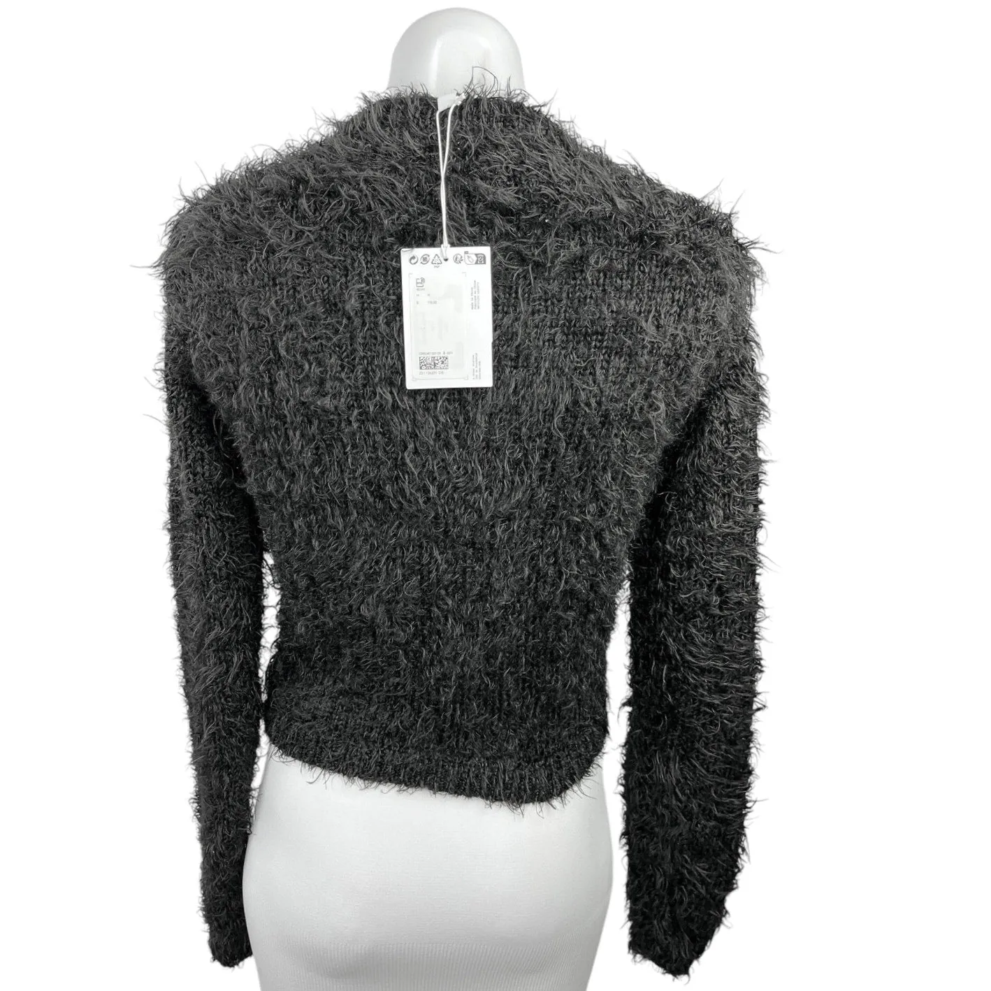 NEW & Other Stories Gray Crew Neck Fuzzy Eyelash Pullover Sweater Top Size XS