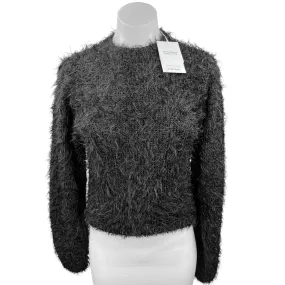 NEW & Other Stories Gray Crew Neck Fuzzy Eyelash Pullover Sweater Top Size XS