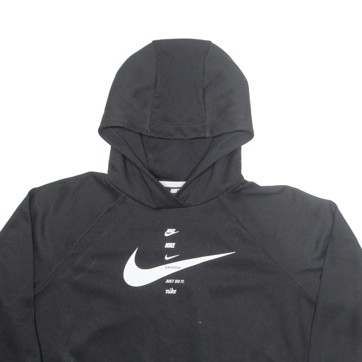 NIKE Crop Womens Black Hoodie L