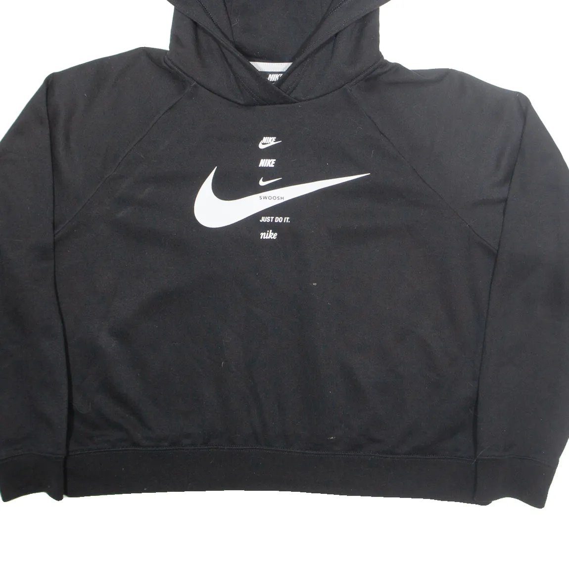 NIKE Crop Womens Black Hoodie L