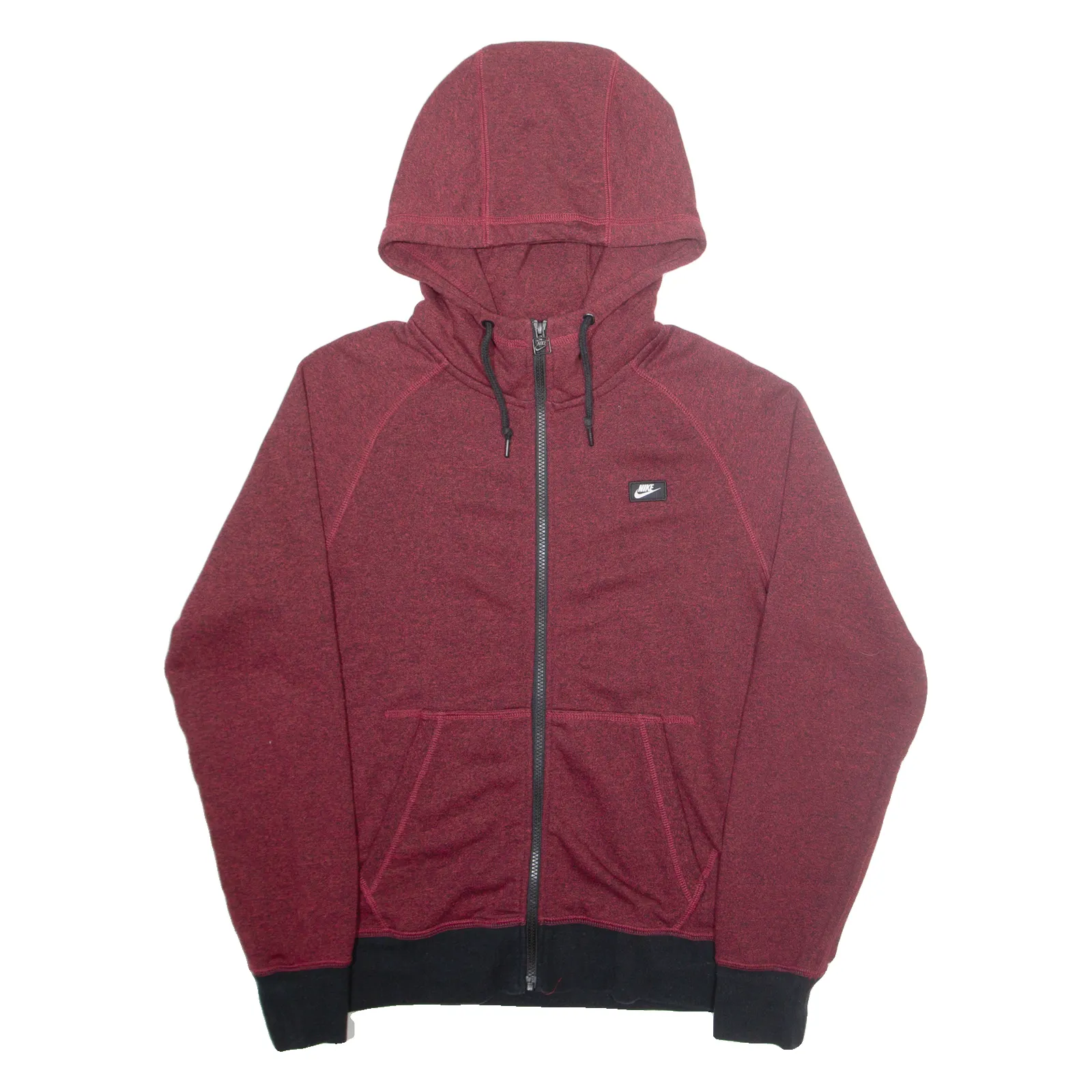 NIKE Mens Maroon Hoodie Full Zip S