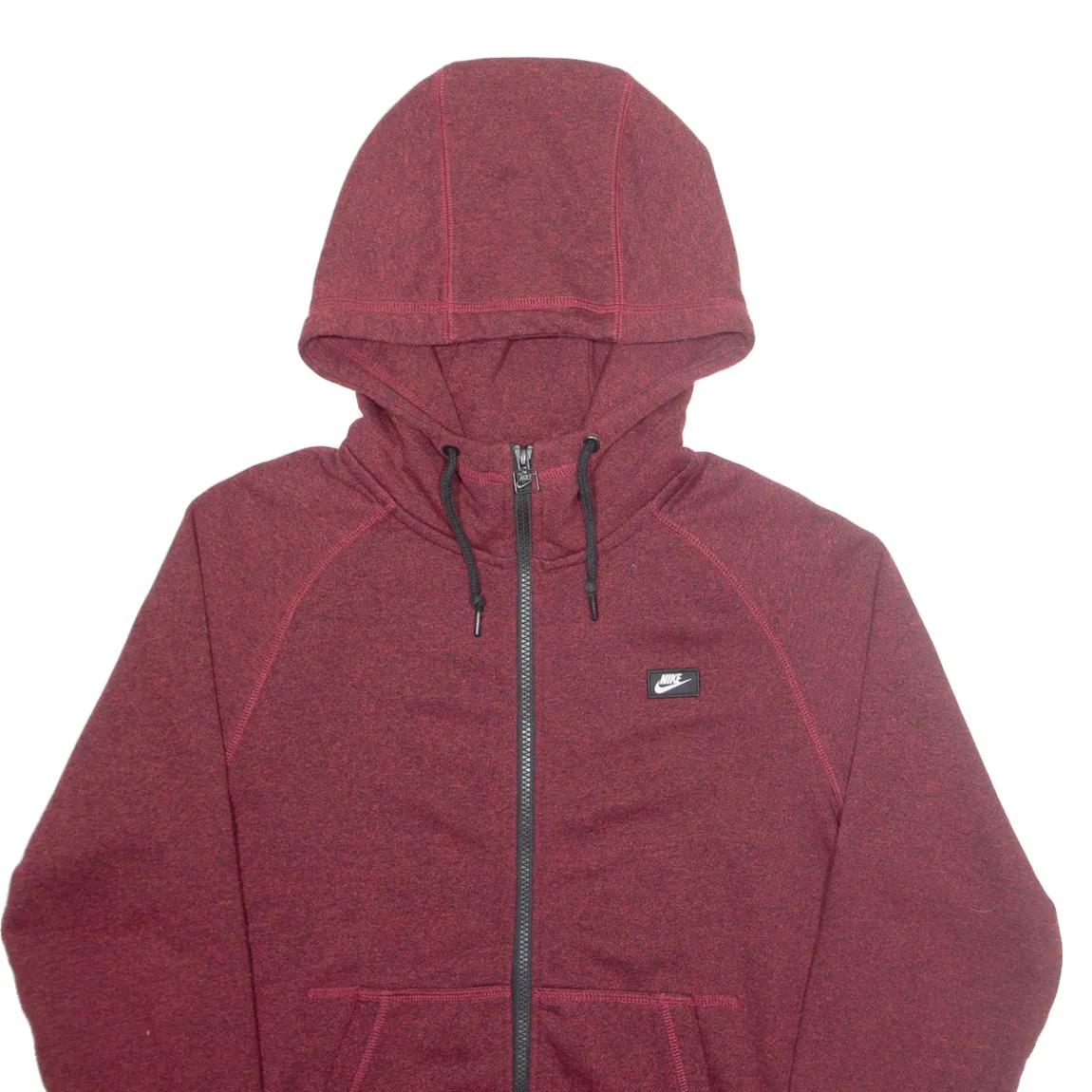 NIKE Mens Maroon Hoodie Full Zip S