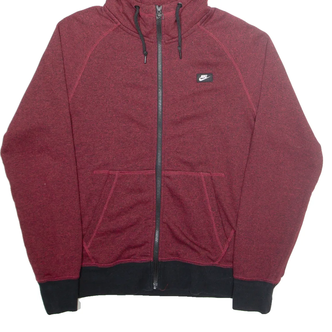 NIKE Mens Maroon Hoodie Full Zip S