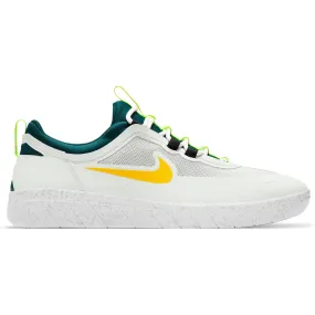 Nike SB Nyjah Free 2.0 Skate Shoes - Summit White/University Gold-Geode Teal