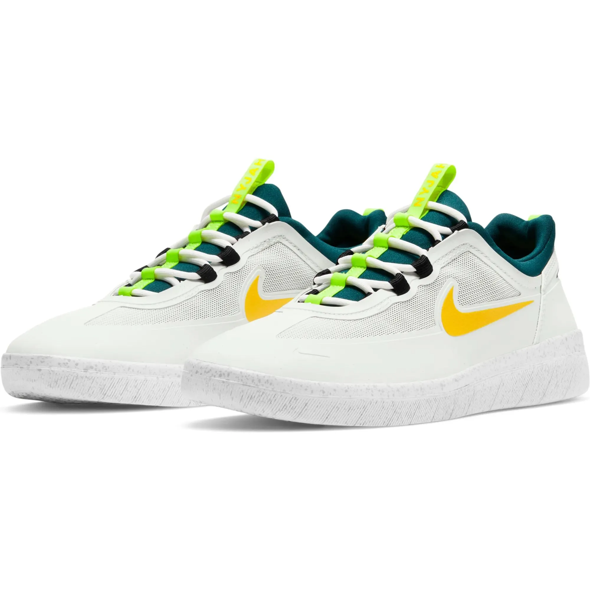 Nike SB Nyjah Free 2.0 Skate Shoes - Summit White/University Gold-Geode Teal