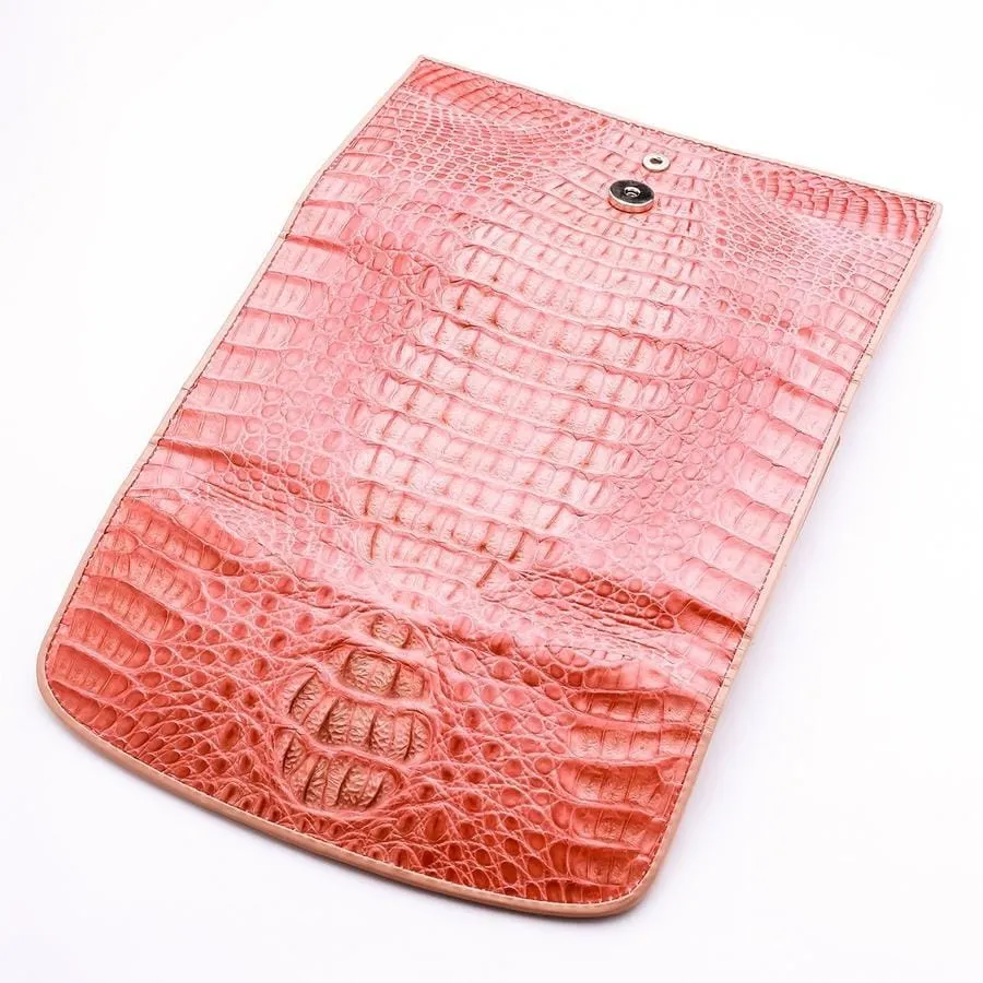 Old Rose Crocodile Leather Women Wallet