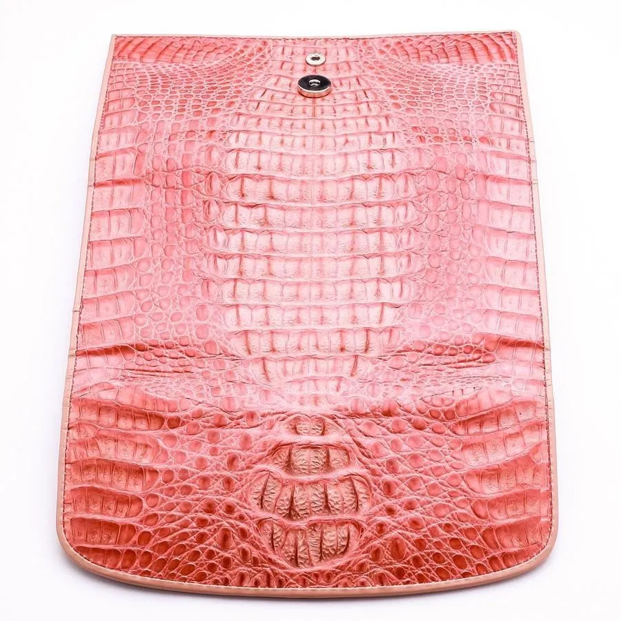 Old Rose Crocodile Leather Women Wallet