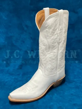 Old West LF1631 Womens All Over Leather Snip Toe Boots White