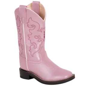 Old West Pink Children Girls Scroll Stitch Cowboy Western Boots 13 D