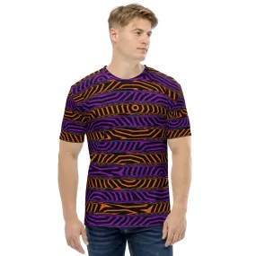 Orange and Purple Spooky Stripes Unisex T-Shirt