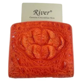 Orange Crocodile Leather Womens Wallets