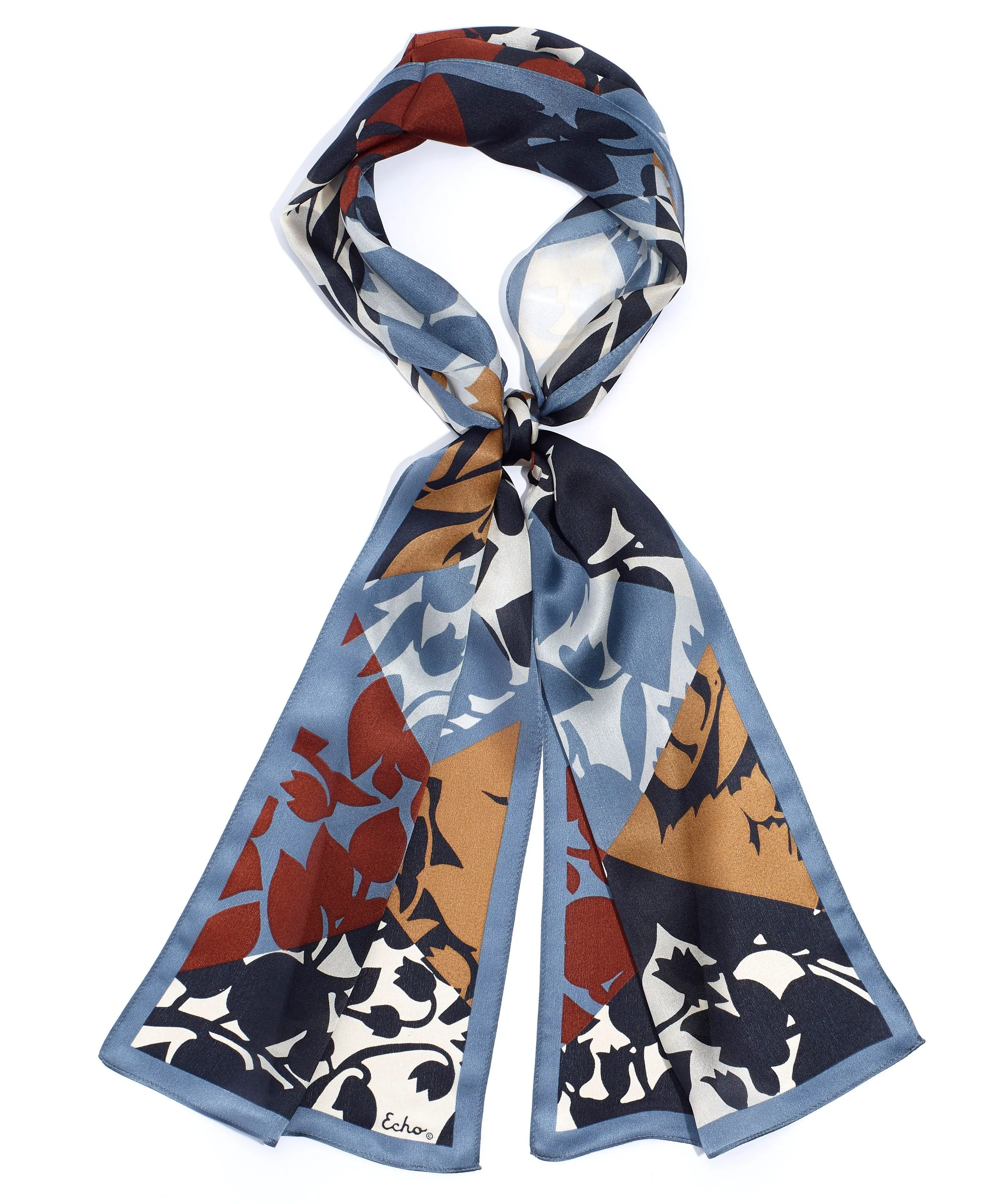 Patch Floral Silk Scarf