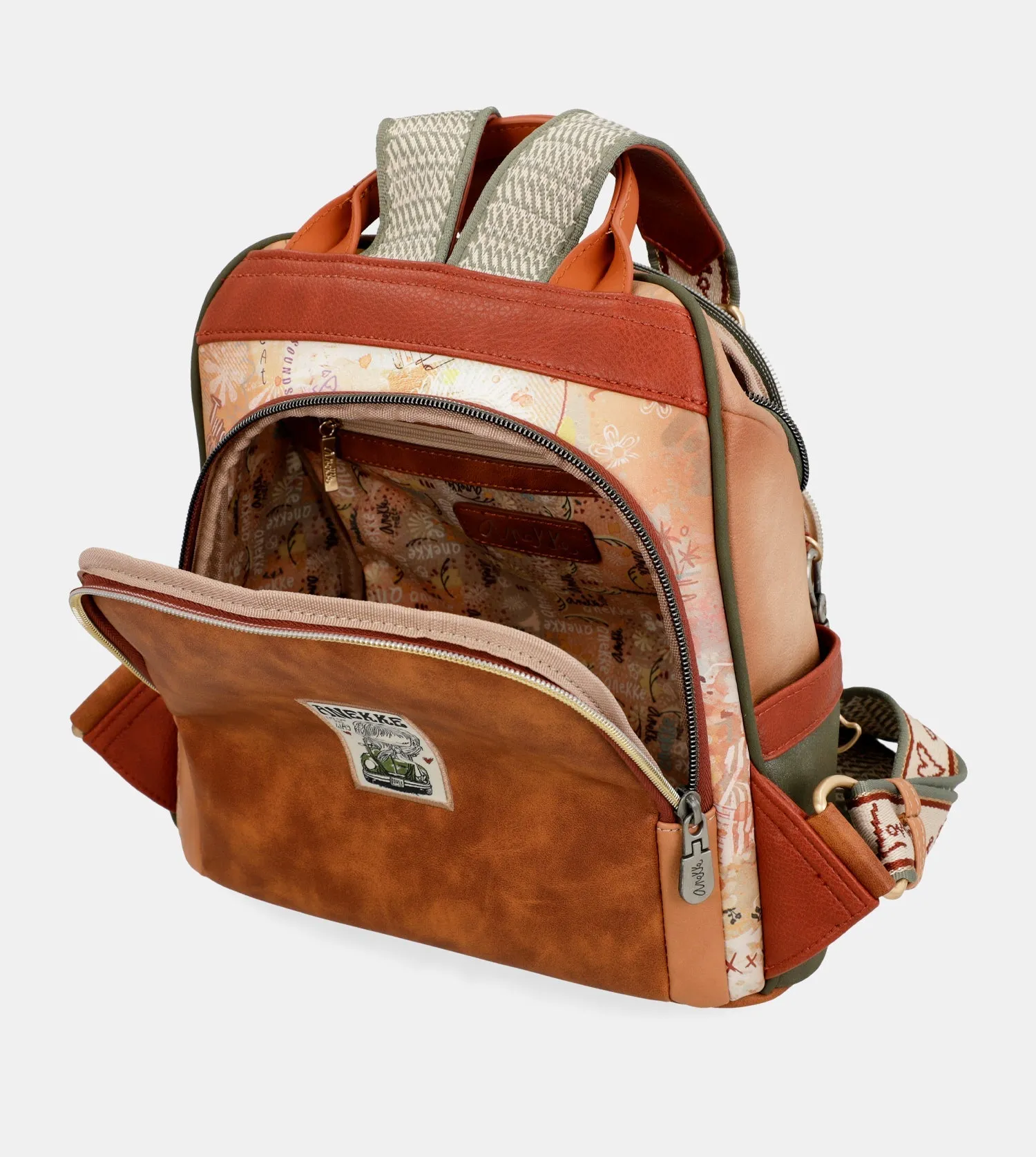 Peace & Love camel anti-theft backpack