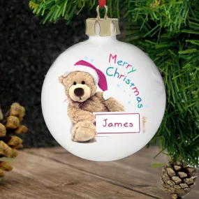 Personalised Teddy Christmas Bauble