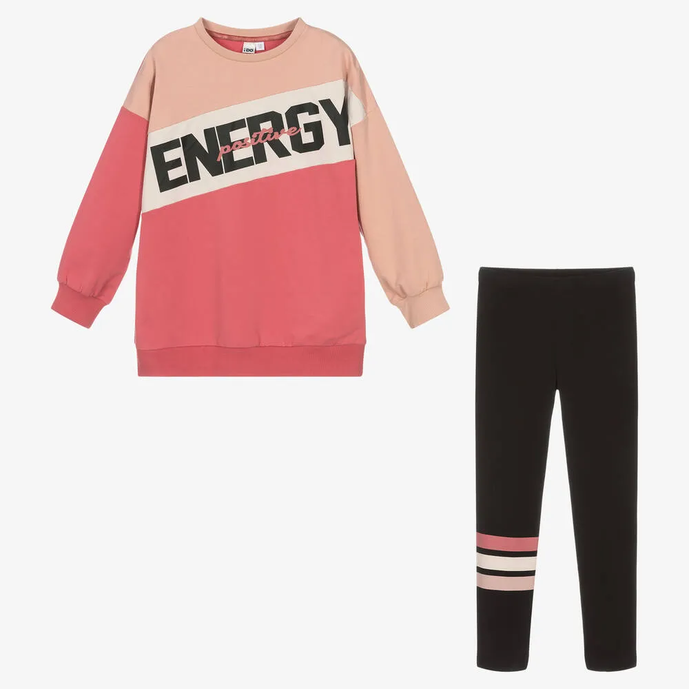 Pink & Black Leggings Set