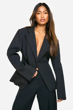 Premium Contour Plunge Front Tailored Blazer