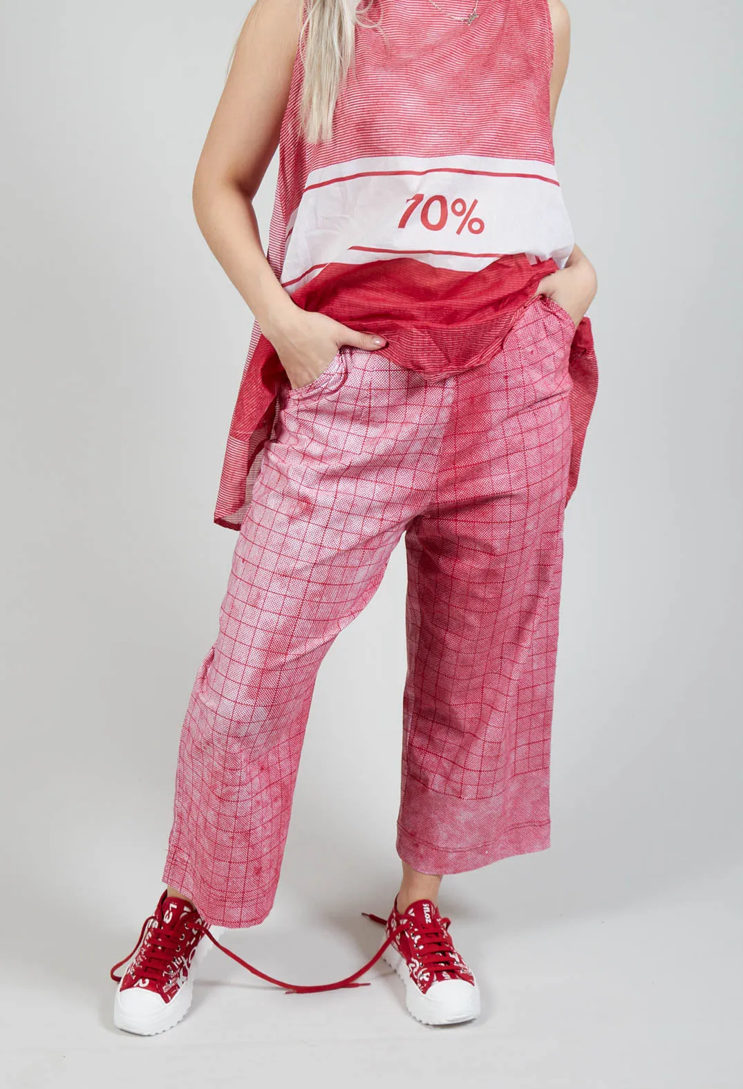 Pull On Wide Leg Trousers in Chili Print