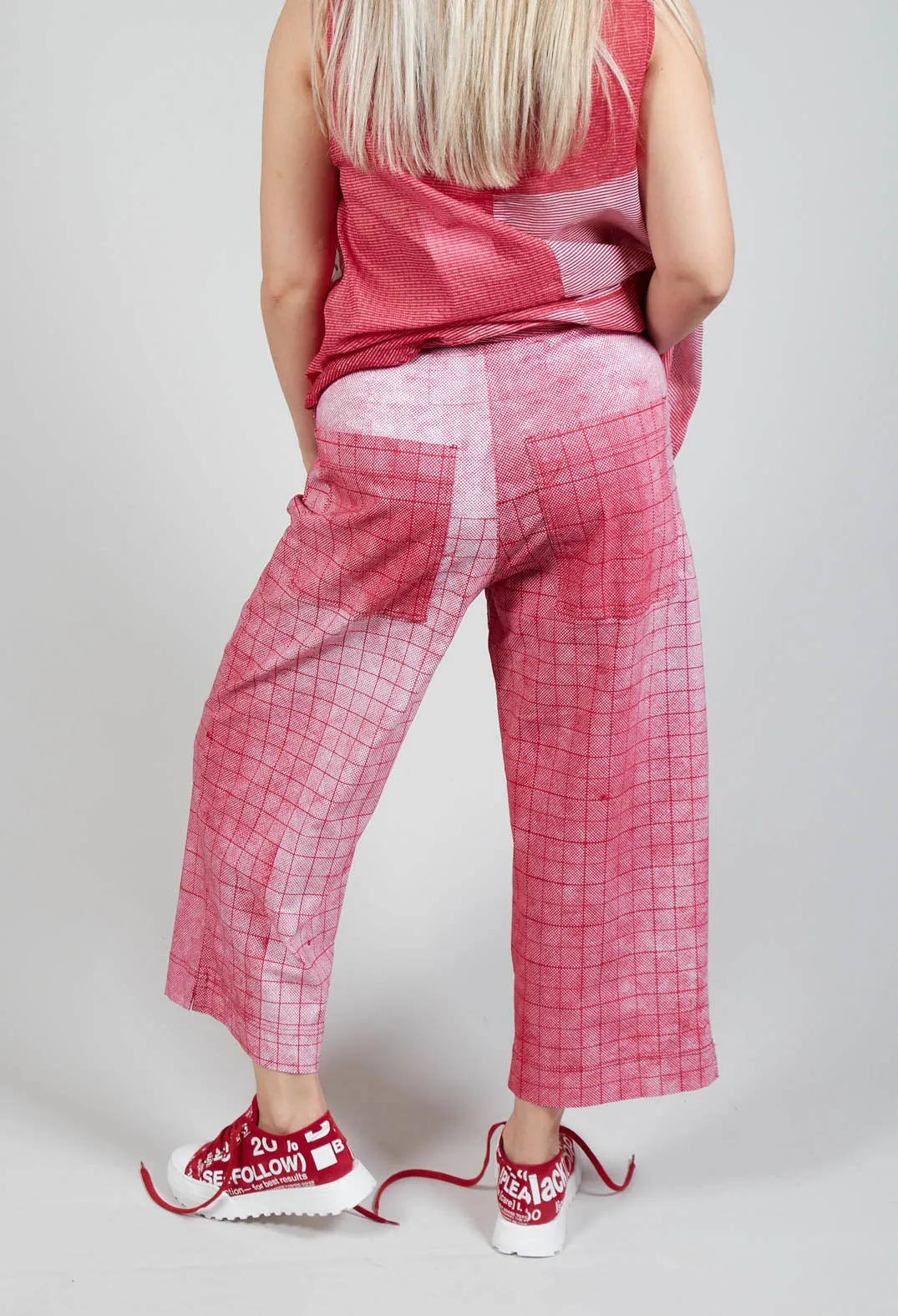 Pull On Wide Leg Trousers in Chili Print