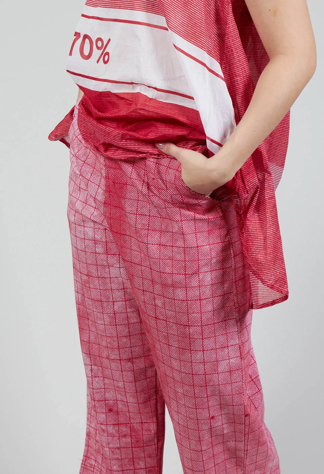 Pull On Wide Leg Trousers in Chili Print