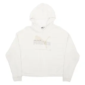 PUMA Crop Womens White Hoodie M