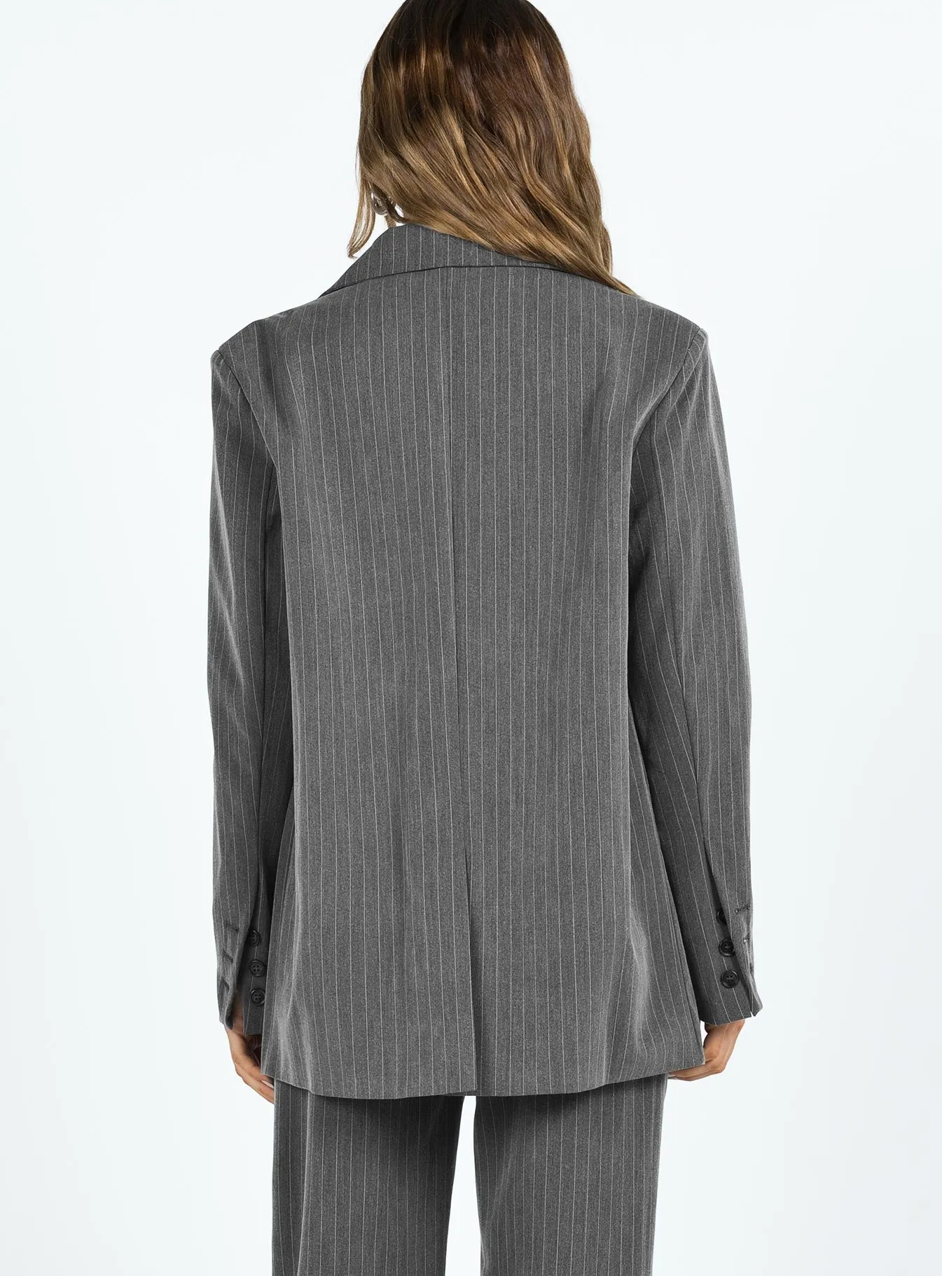 Purley Pinstripe Blazer Grey