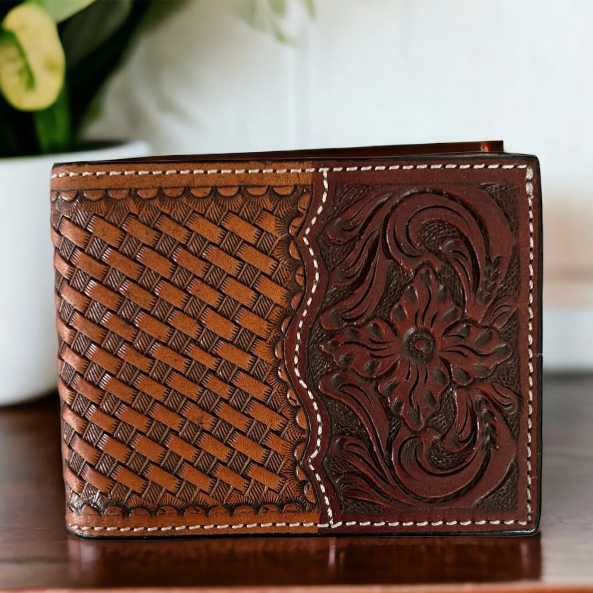 Ranger Belt Co. Men's Tooled Wallet