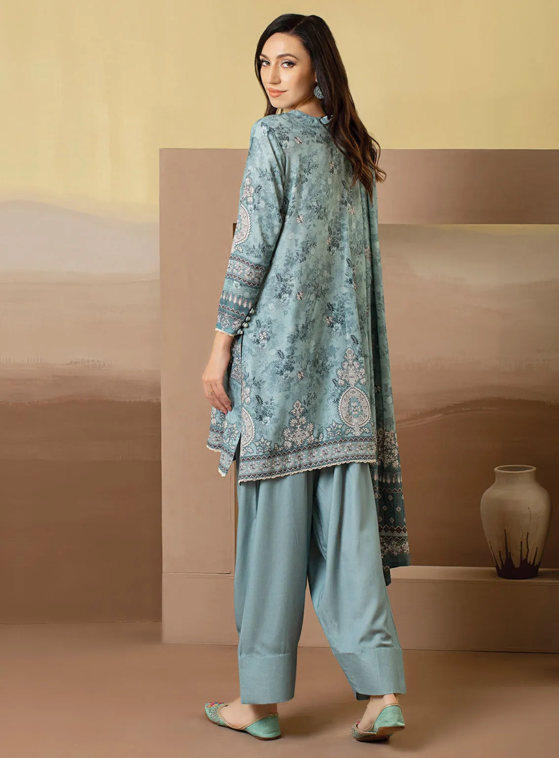 Rashid Textile Embroidered Karandi Unstitched 3 Piece Suit - 8216