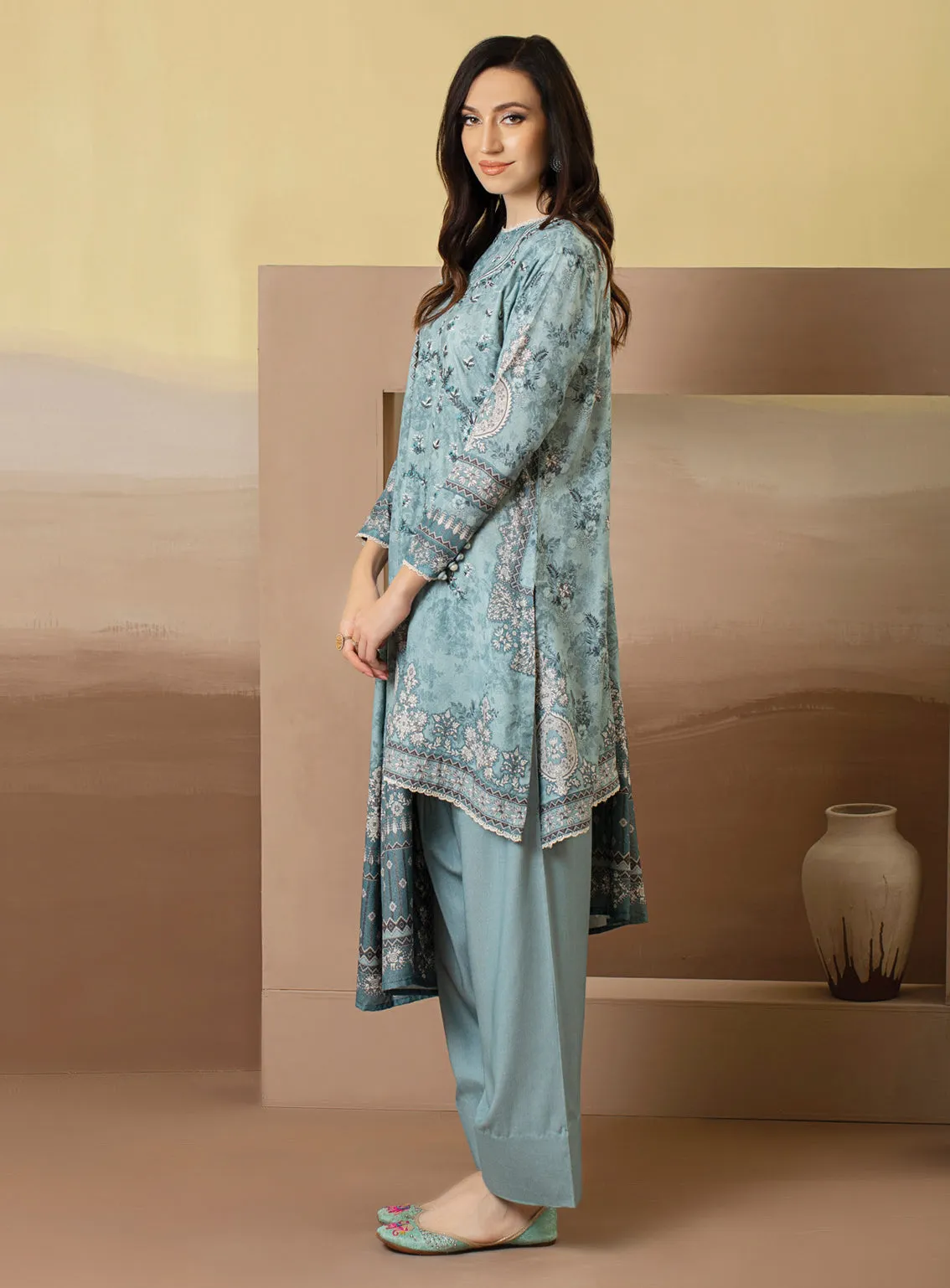 Rashid Textile Embroidered Karandi Unstitched 3 Piece Suit - 8216