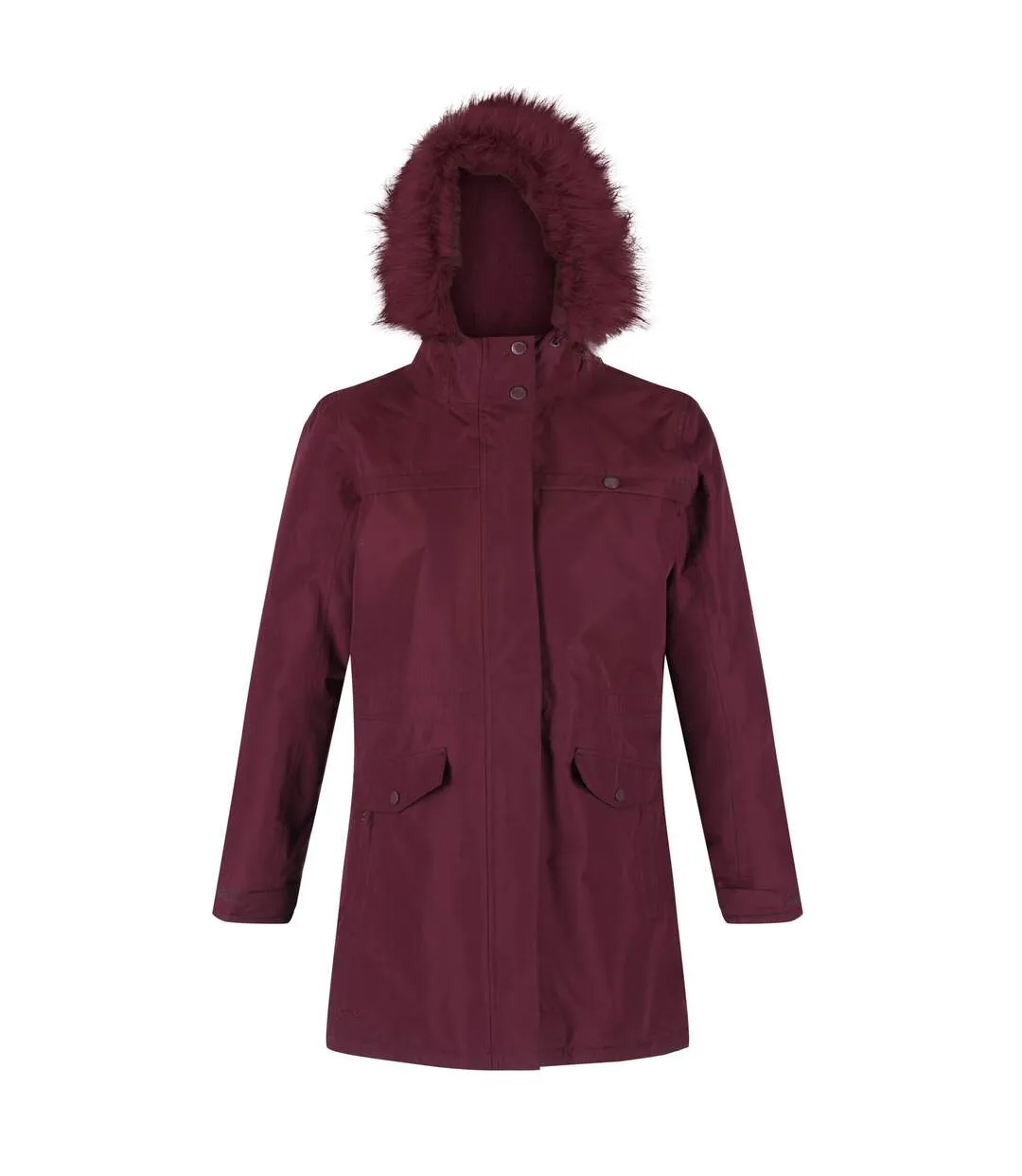 Regatta Womens/Ladies Serleena II Faux Fur Insulated Winter Parka (Dark Burgundy) - UTRG5742