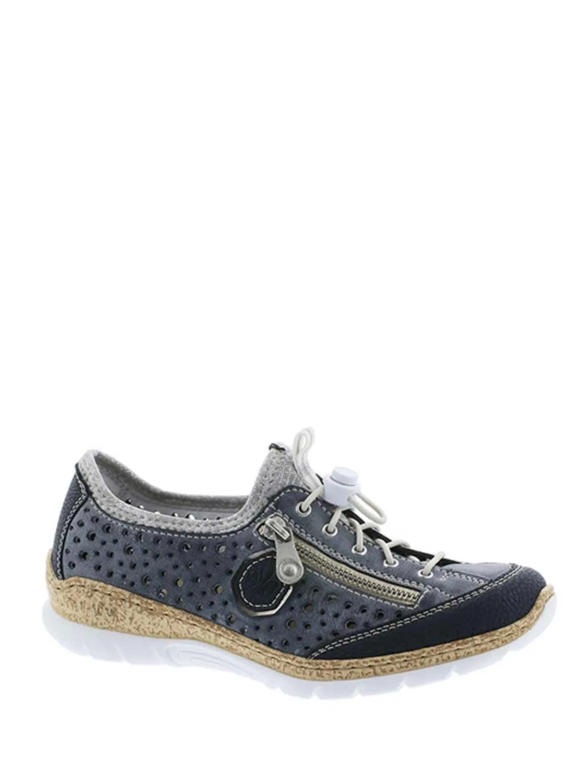 Rieker N42P6-14 Slip On Sneaker in Navy Combo