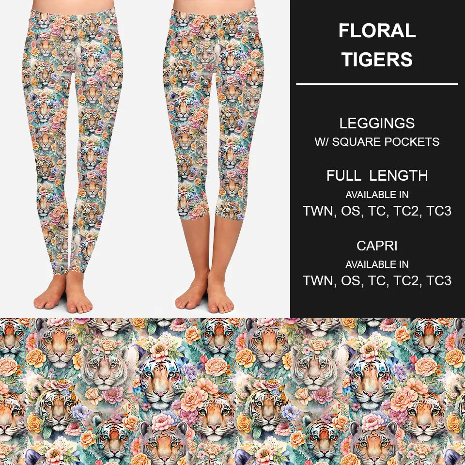 RTS - Floral Tigers Leggings w/ Pockets