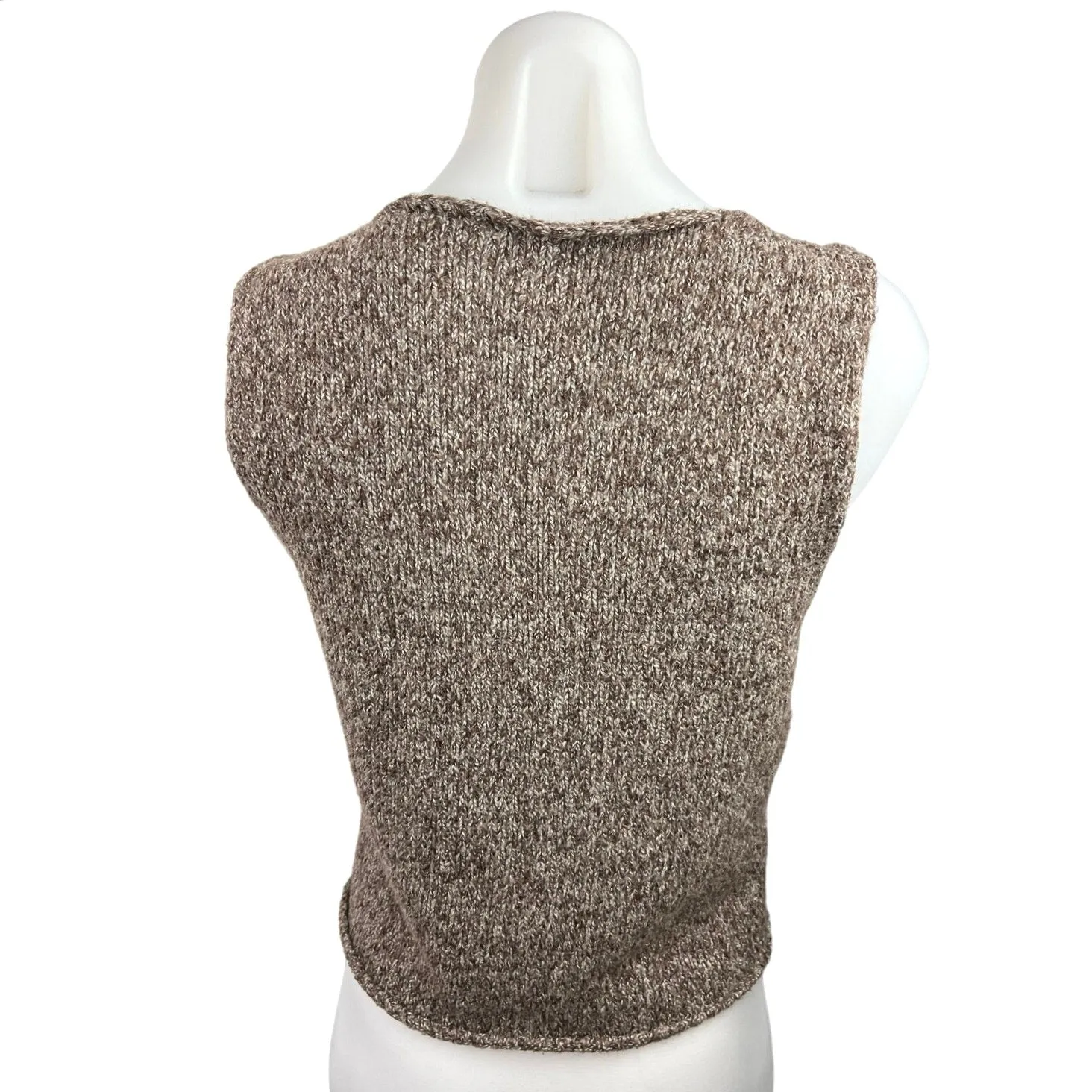 Rumored Prince Street Brown Sleeveless V-Neck Knitted Sweater Vest Top Size S