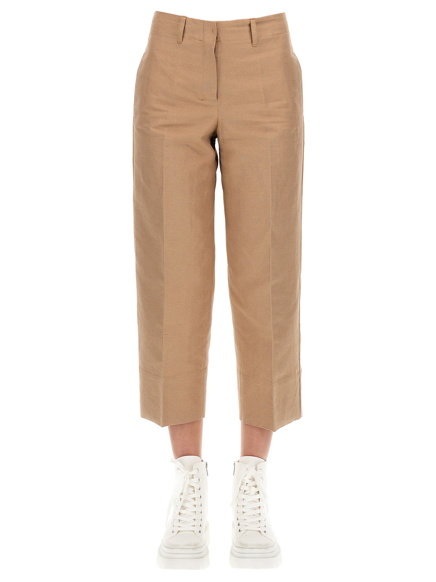 S MAX MARA    VEZZANO LINEN AND COTTON TROUSERS