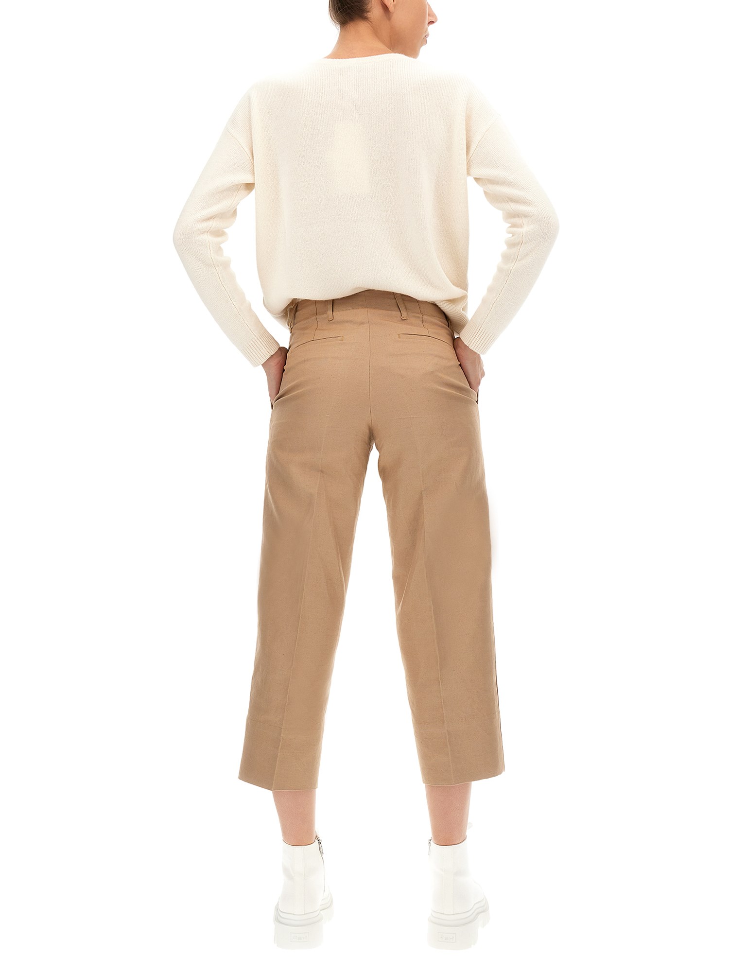 S MAX MARA    VEZZANO LINEN AND COTTON TROUSERS