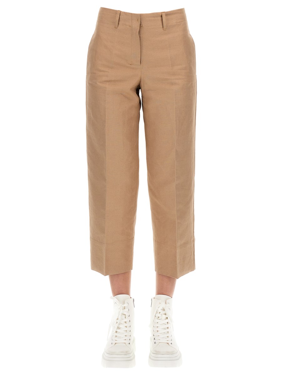 S MAX MARA    VEZZANO LINEN AND COTTON TROUSERS