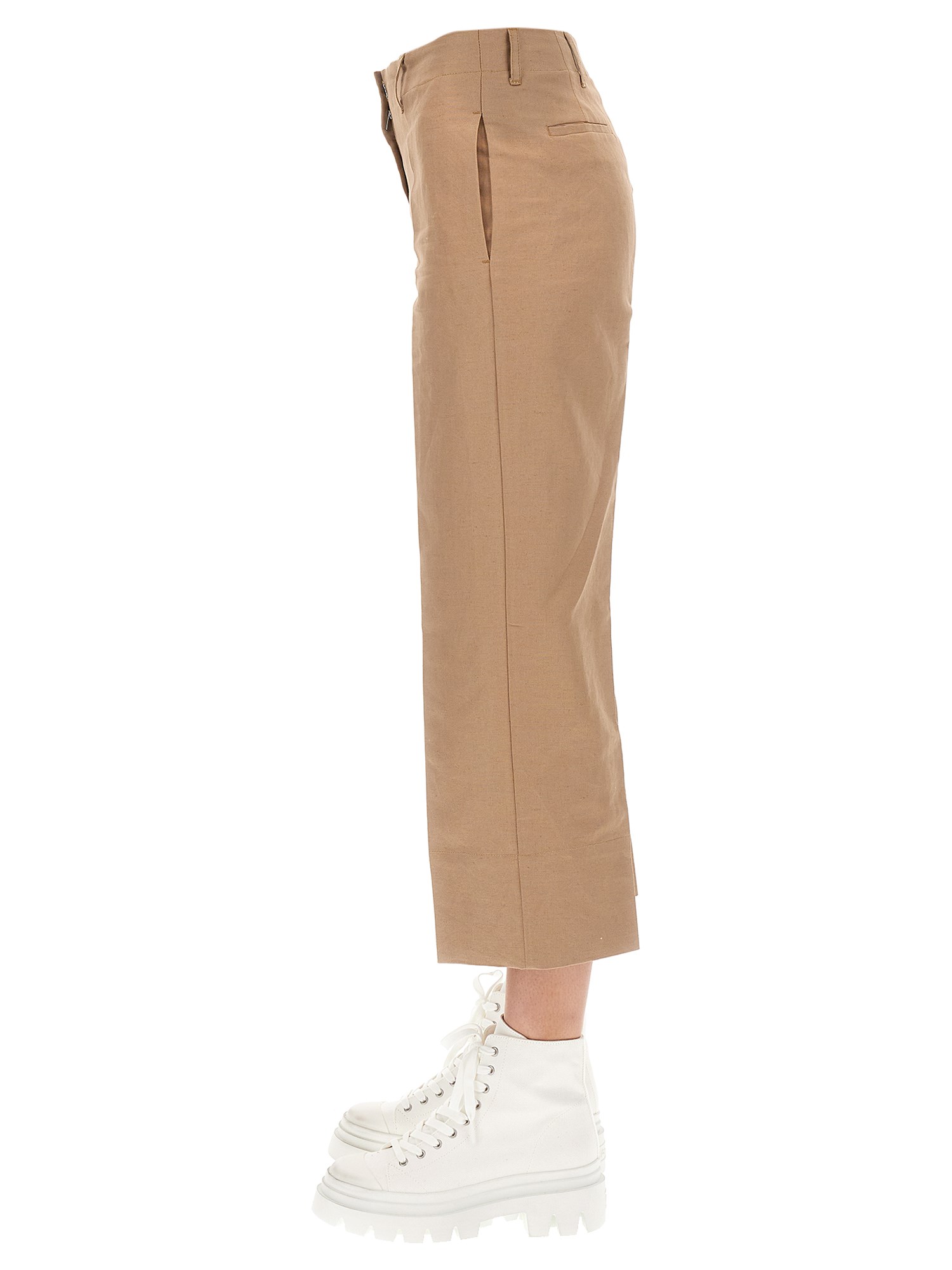 S MAX MARA    VEZZANO LINEN AND COTTON TROUSERS