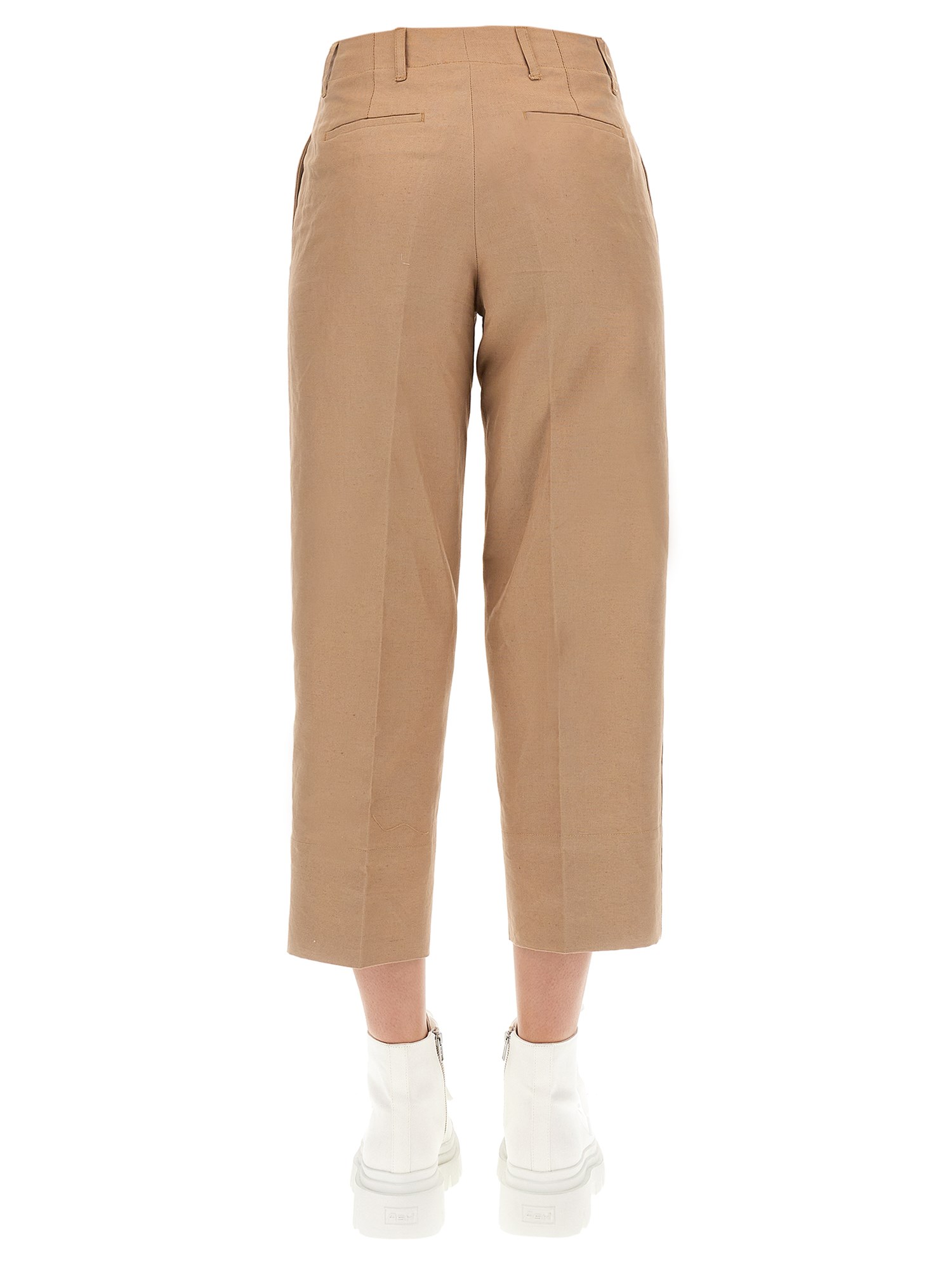 S MAX MARA    VEZZANO LINEN AND COTTON TROUSERS