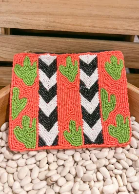 Seed Bead Wallet | Neon Cactus