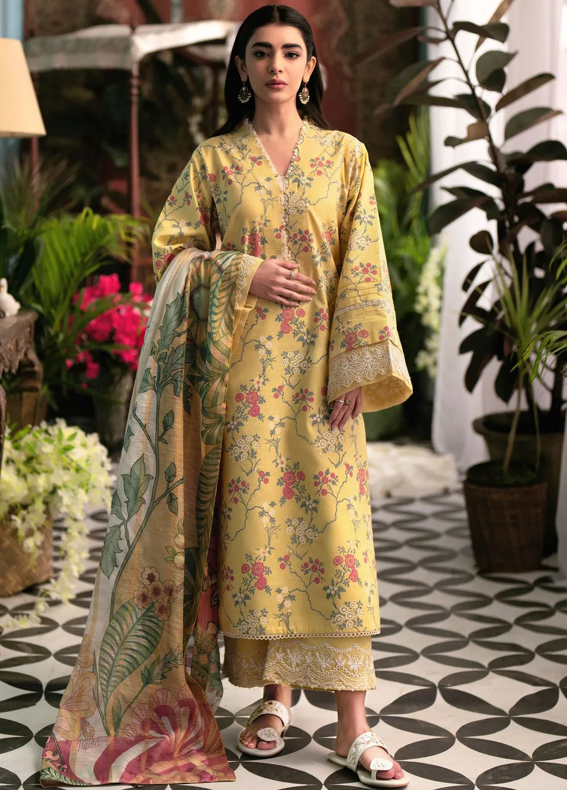 Seran Afsanah Embroidered Lawn Unstitched 3Pc Suit D-04 NEHAN