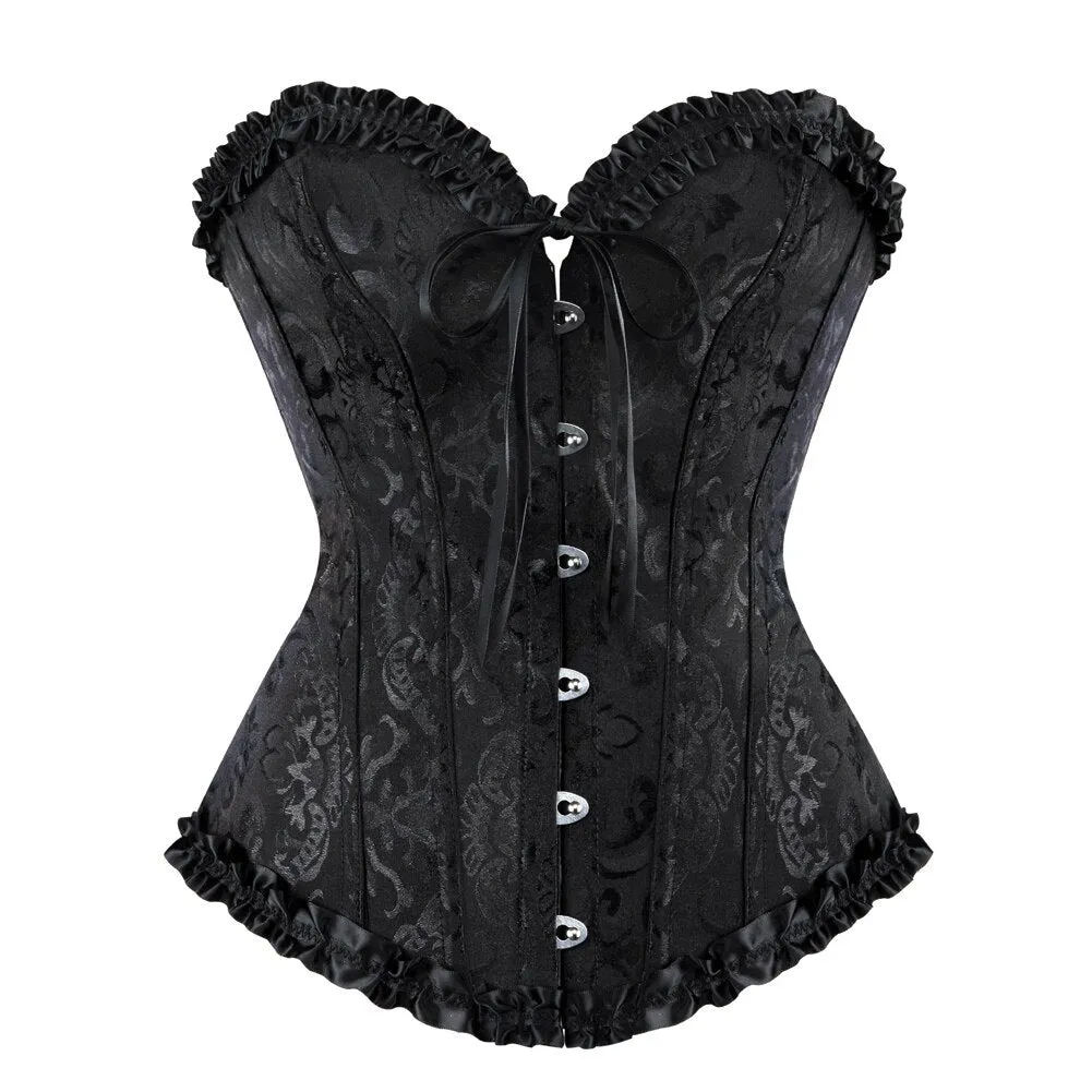 Sexy Corsets Dress for Renaissance Women Plus Size Costume Overbust Burlesque Corset and Long Skirt Set Plus Size Party Gowns