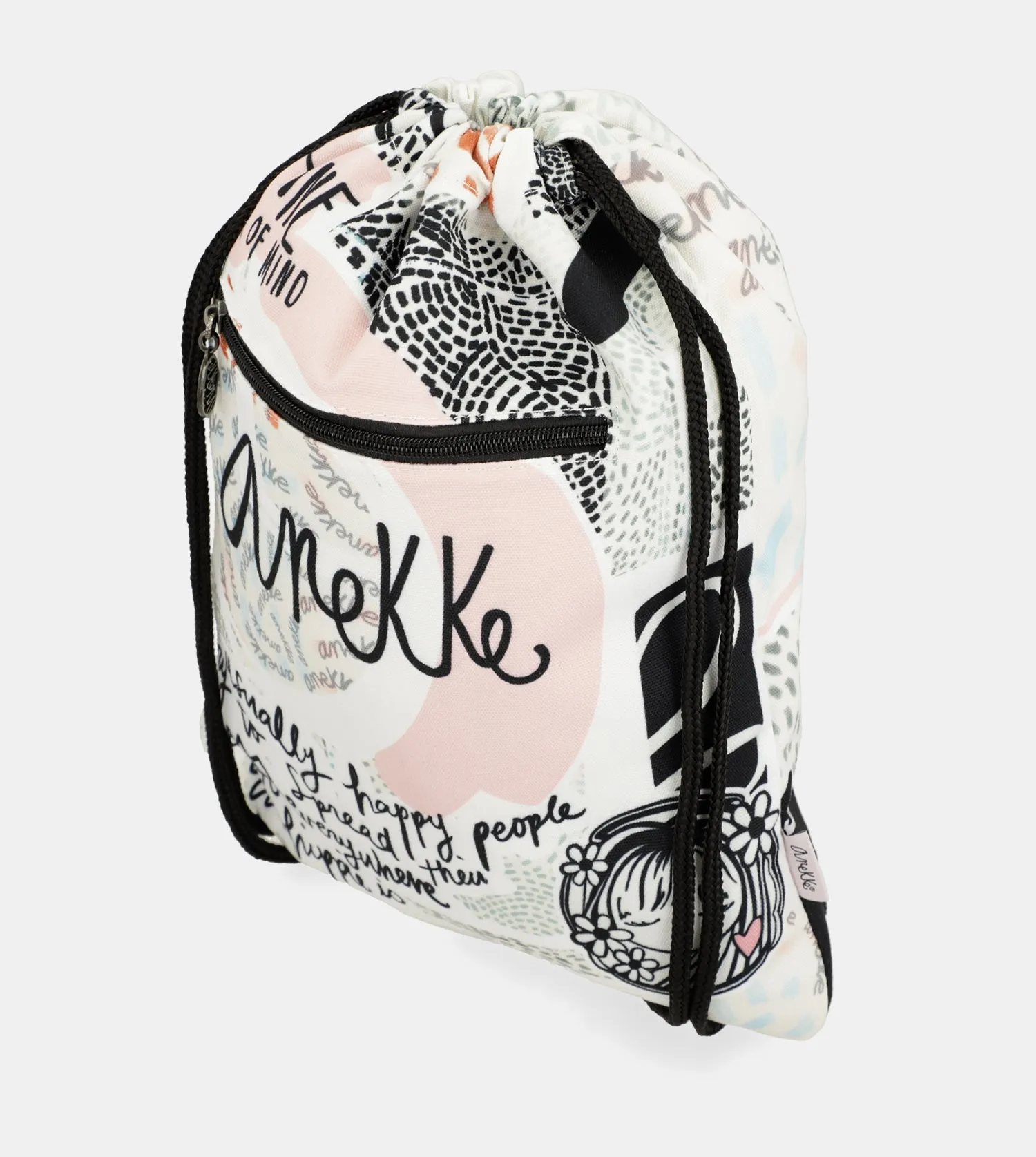 Sixties fabric drawstring backpack