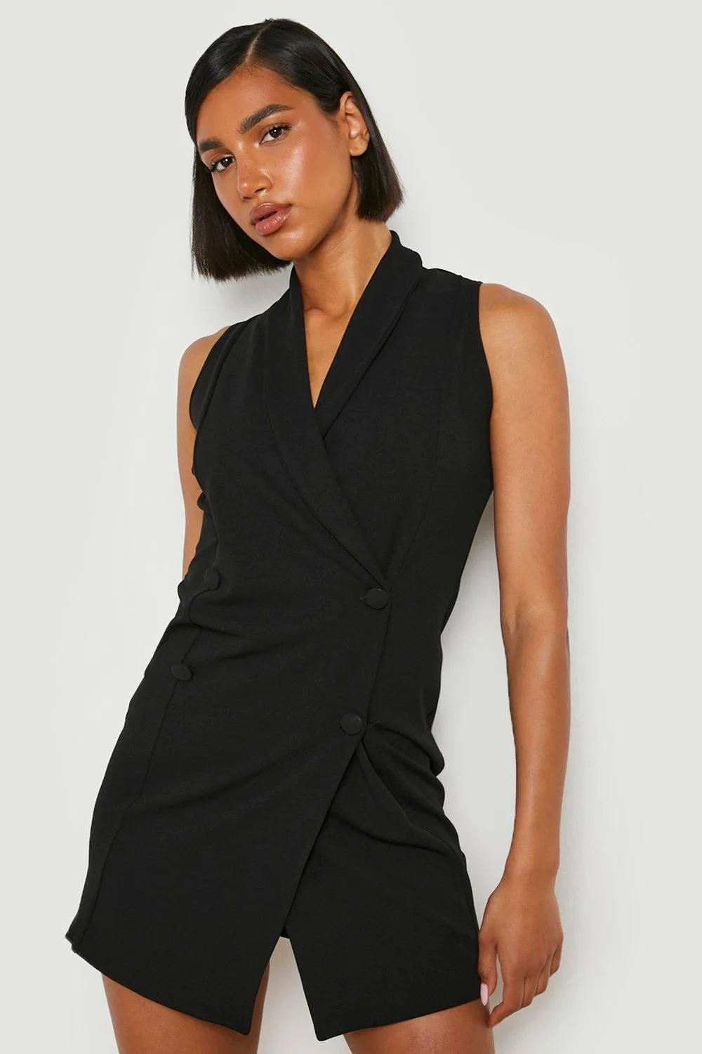 Sleeveless Double Breasted Blazer Dress